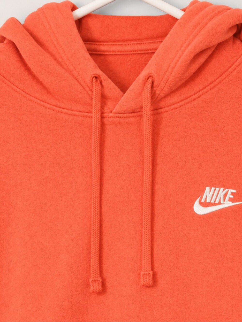 Nike Woman's Coral Pullover Hoodie with White Swoosh - Size Medium